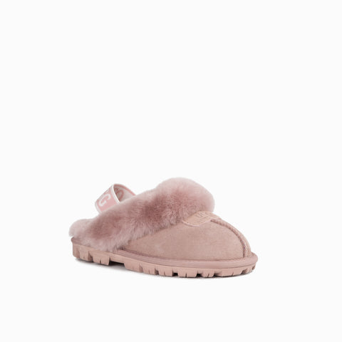 Ugg Kids Coquette  Slipper (Elastic Backstrap)( Water Resistant) - Rosybrown