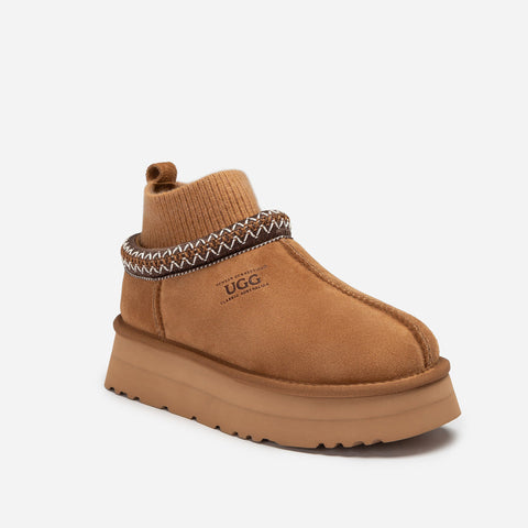 Ugg Sydney Knit Platform Slipper - Chestnut Choc