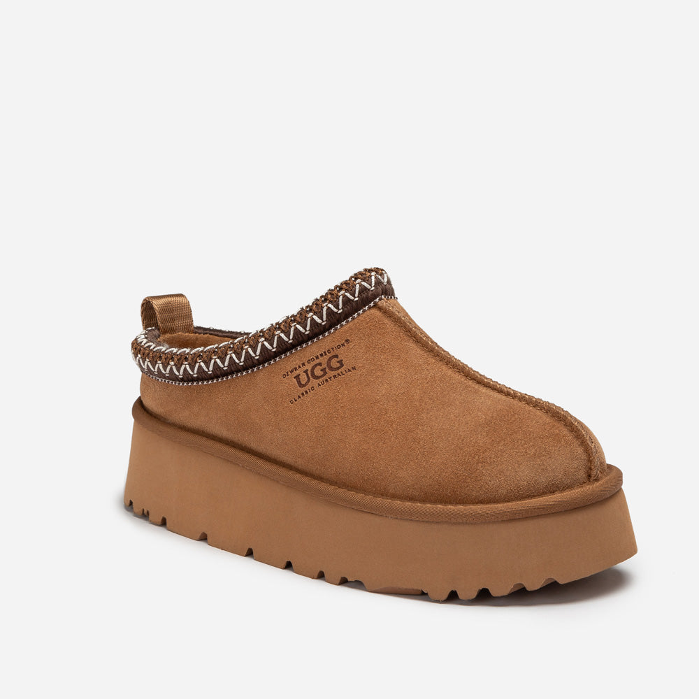 Ugg Sydney Spring Platform Slipper (Water Resistant) (Detachable Wool Insole) - Chestnut