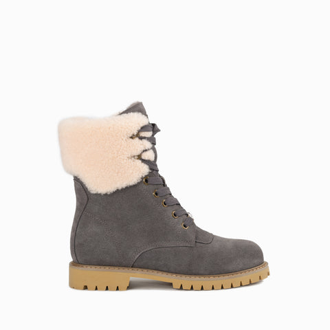 Ugg Liliana Shearling Zip Boots - Grey