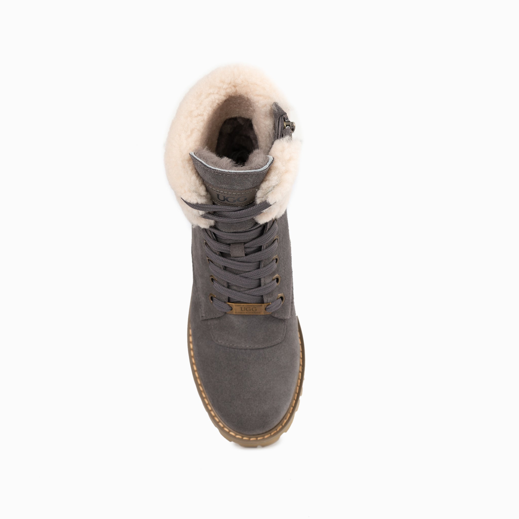Ugg Liliana Shearling Zip Boots - Grey