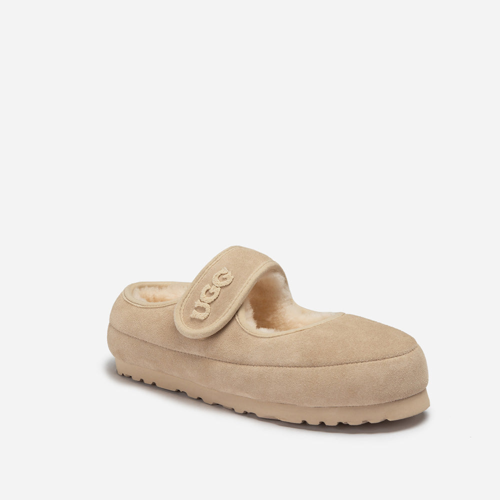 Ugg Mary Jane Emb Logo - Beige