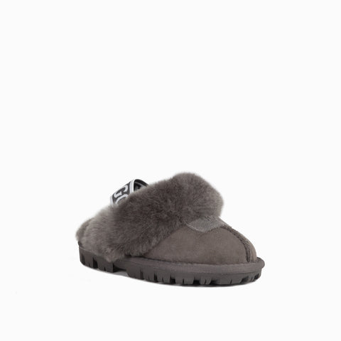 Ugg Kids Coquette  Slipper (Elastic Backstrap)( Water Resistant) - Grey