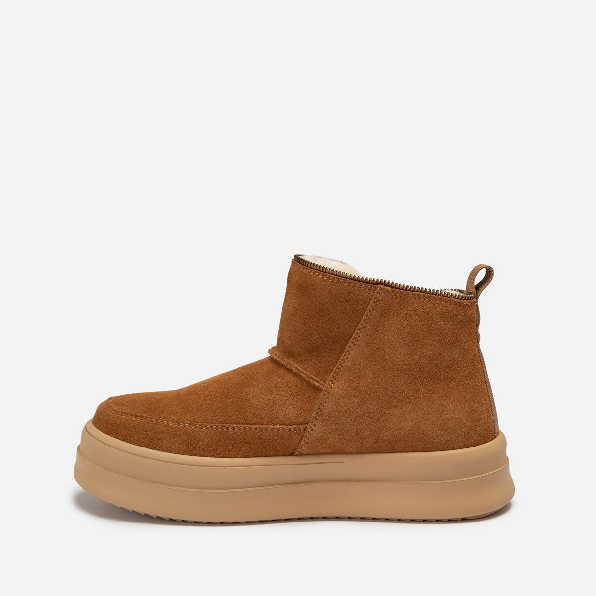 Ugg Tag Zipper Ankle Boots - Chestnut