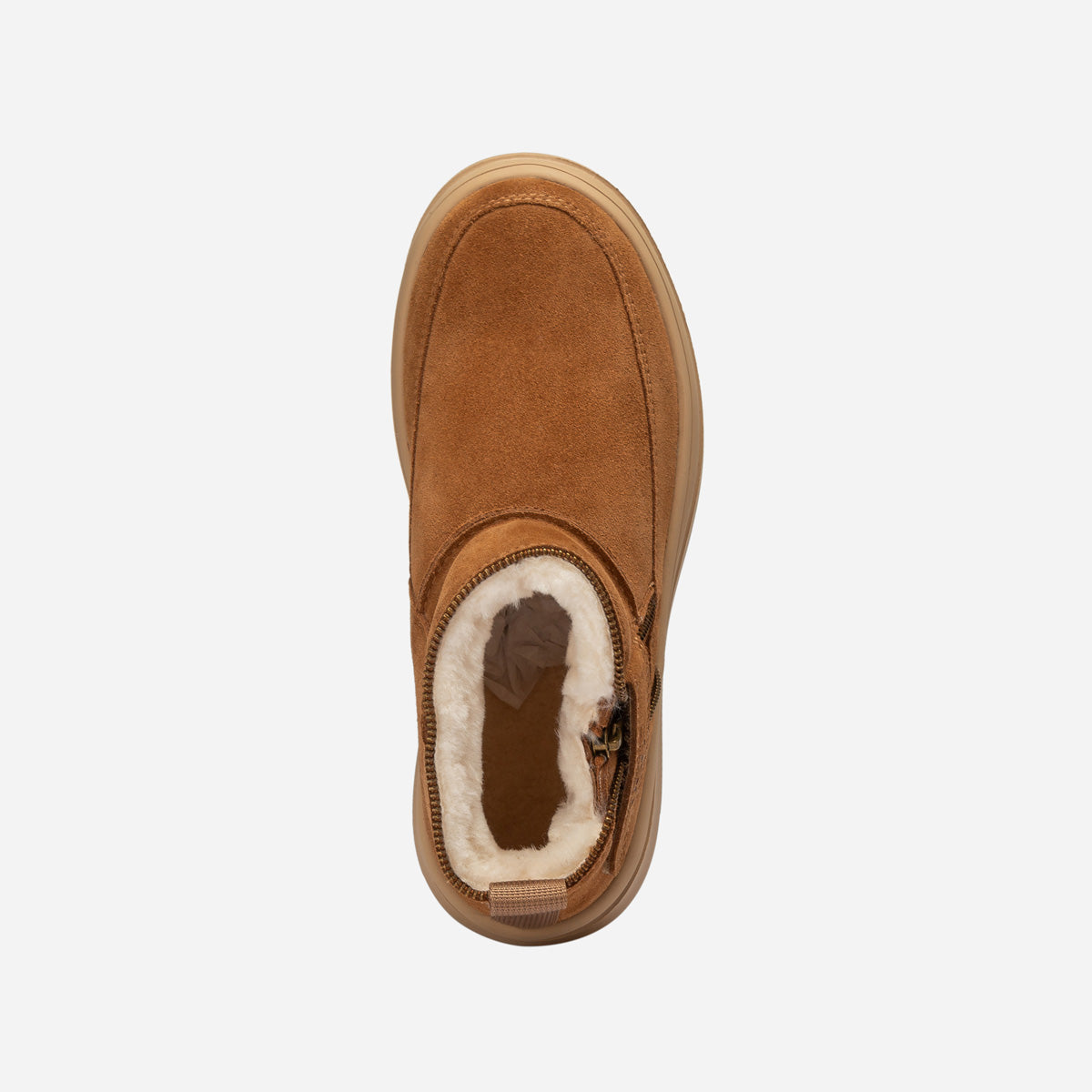 Ugg Tag Zipper Ankle Boots - Chestnut