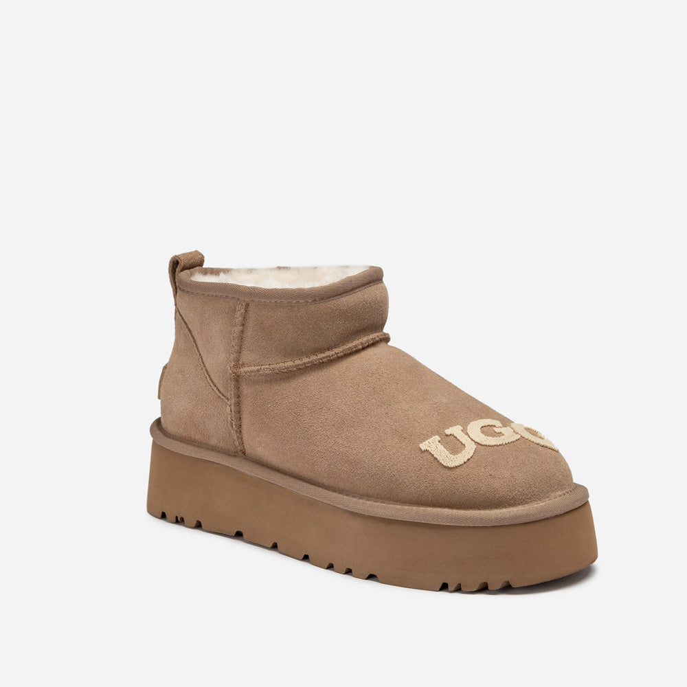 Ugg Classic Dana Emb Logo Platform Ultra Boot - Brown