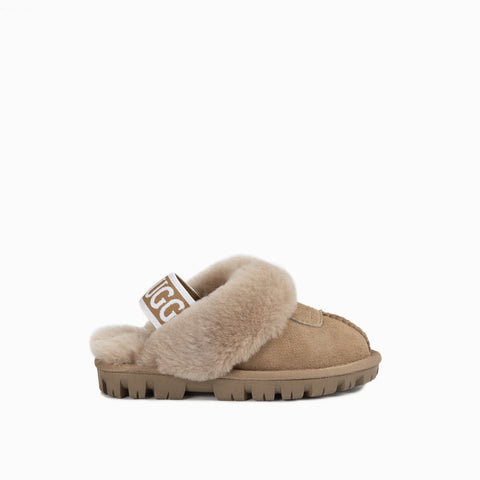 Ugg Kids Coquette  Slipper (Elastic Backstrap)( Water Resistant) - Olive