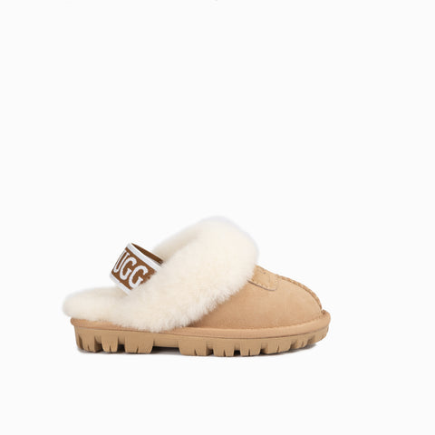Ugg Kids Coquette  Slipper (Elastic Backstrap)( Water Resistant) - Sand