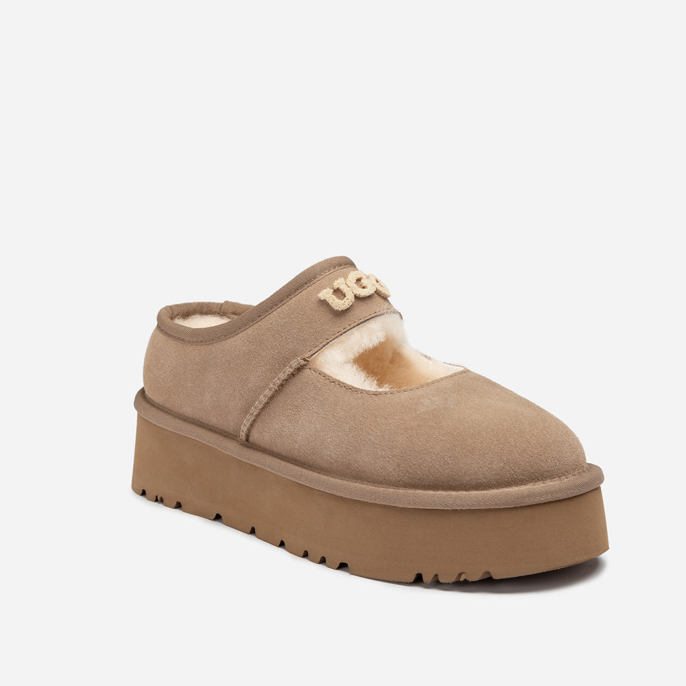 Ugg Mary Jane Emb Logo Platform - Brown