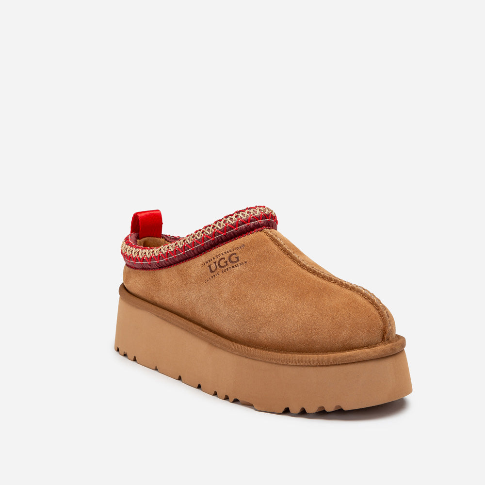 Ugg Sydney Spring Platform Slipper (Water Resistant) (Detachable Wool Insole) - Chestnut Red