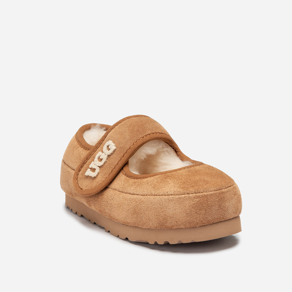 Ugg Logo Kids Mary Jane - Chestnut