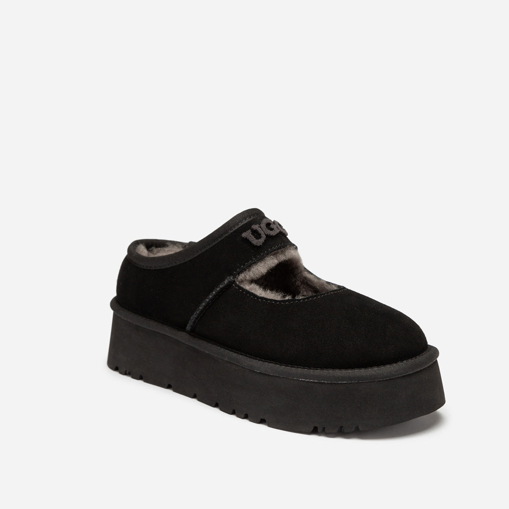Ugg Mary Jane Emb Logo Platform - Black