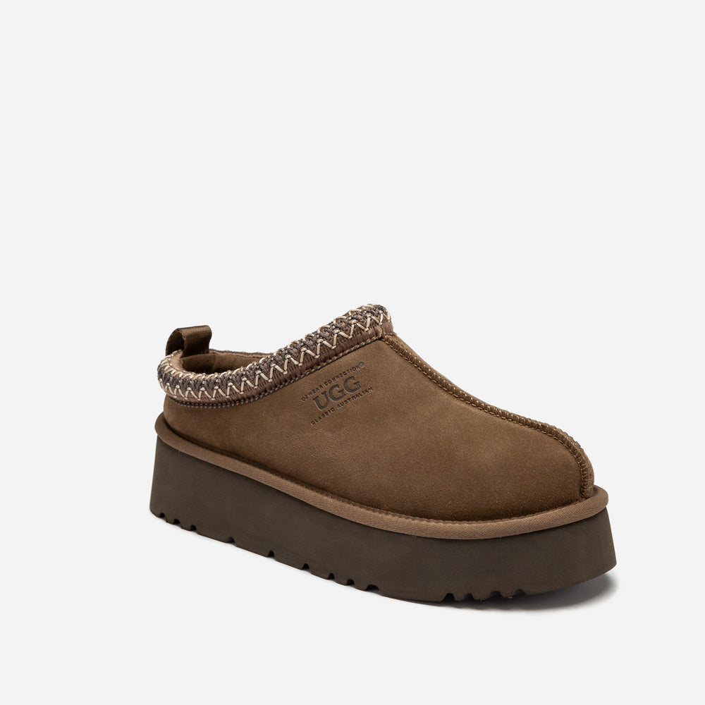 Ugg Sydney Spring Platform Slipper (Water Resistant) (Detachable Wool Insole) - Walnut