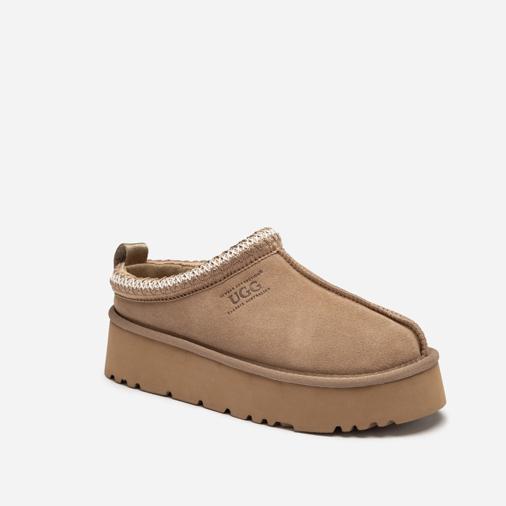 Ugg Sydney Spring Platform Slipper (Water Resistant) (Detachable Wool Insole) - Brown
