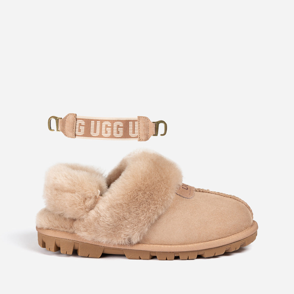 Ugg Coquette Slipper (Elastic Logo & Wool Strap) (Detachable Feature) - Bronze