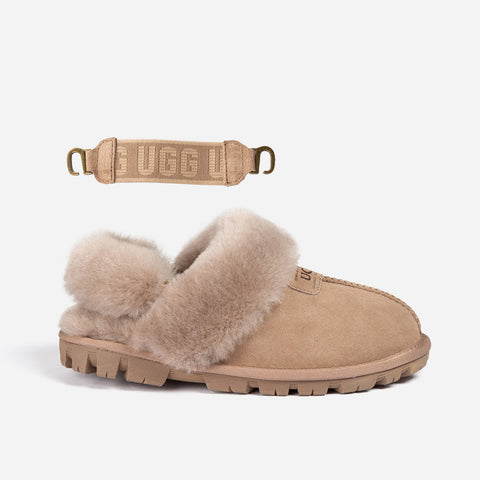 Ugg Coquette Slipper (Elastic Logo & Wool Strap) (Detachable Feature) - Brown