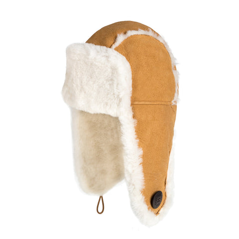 Ugg Button Aviator Hat - Chestnut