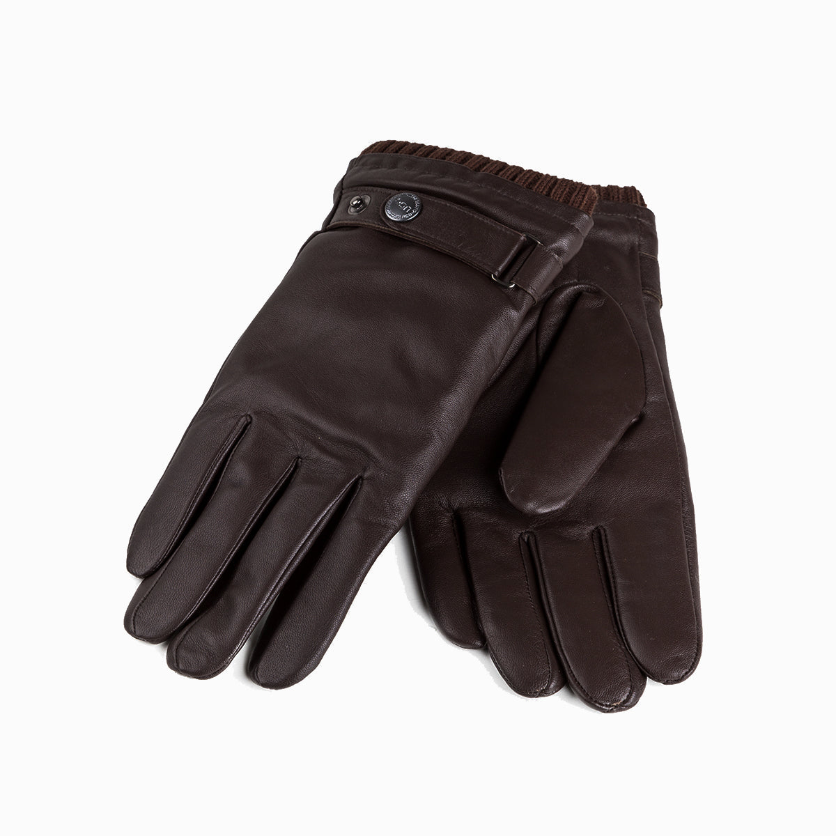 Ugg Mens Silver Stud Tab Glove (Touch Screen) - Choclate