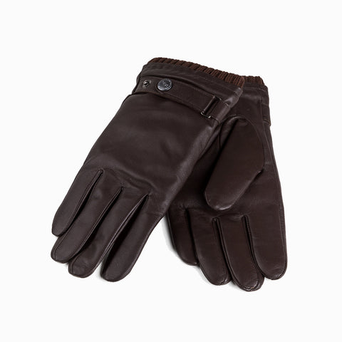 Ugg Mens Silver Stud Tab Glove (Touch Screen) - Choclate