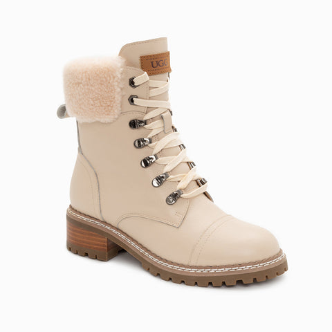 Ugg Lyric Ankle Zip Boots - Beige