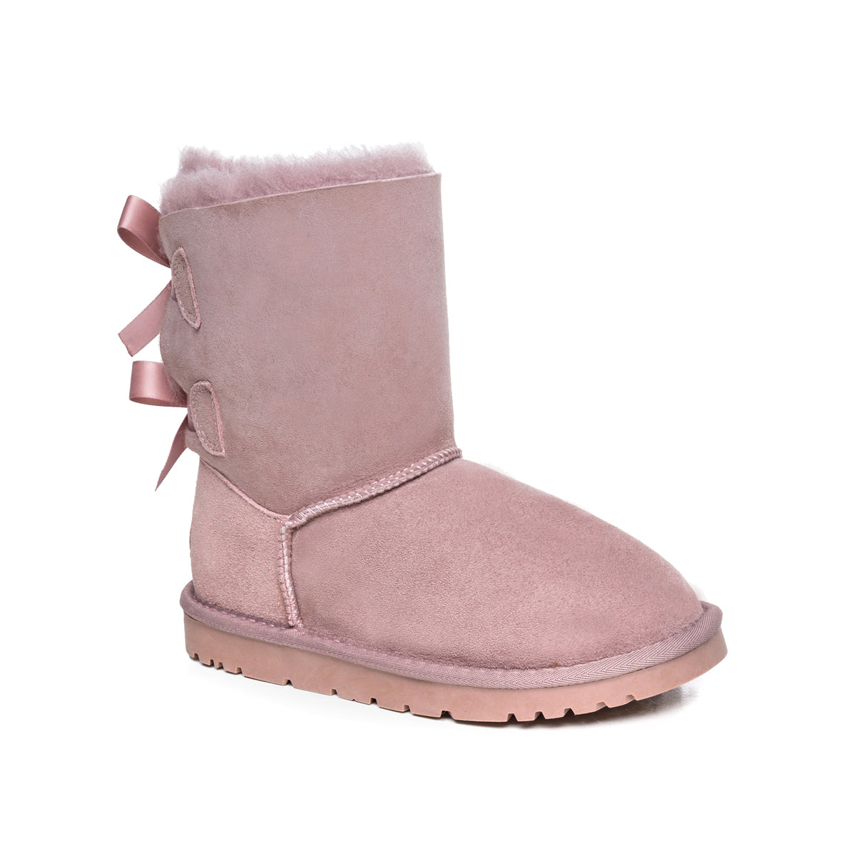 Ugg Kids 2 Ribbon Boots (Water Resistant) - Rosybrown