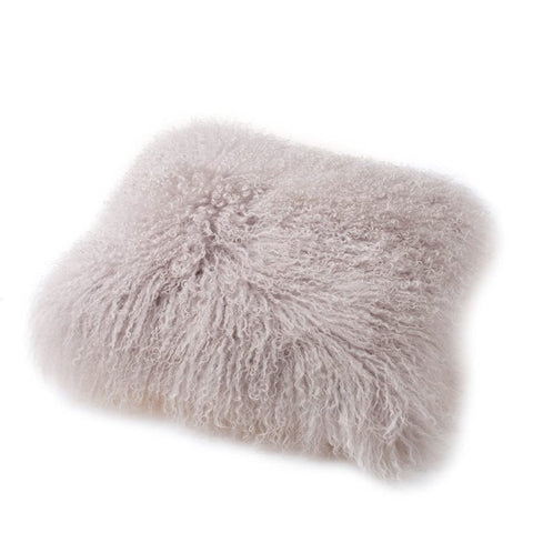 Mongolian Sheepskin Cushion Cover - Softgrey