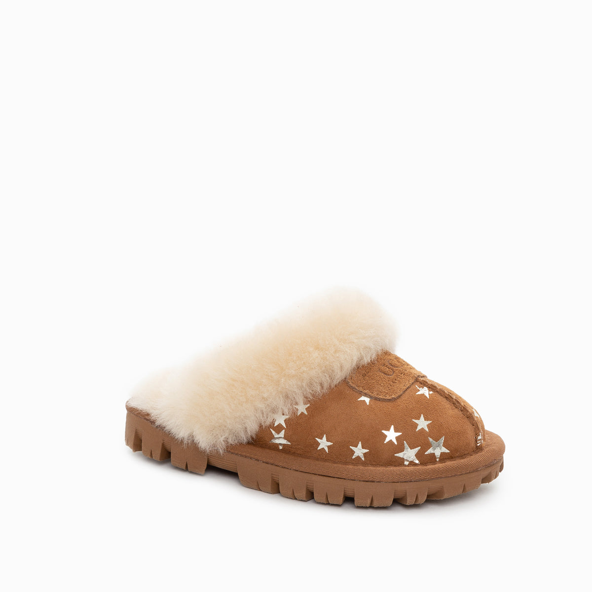 Ugg Kids Coquette Slippers With Star Print - Chestnut