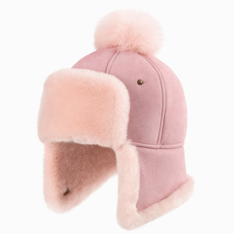 Ugg Kids Sheepskin Upflap Hat - Pink