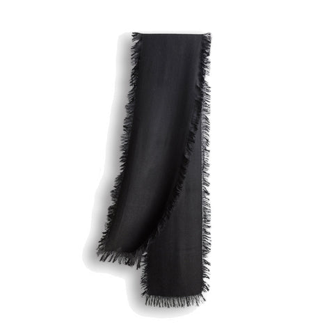 fringed check wool scarf