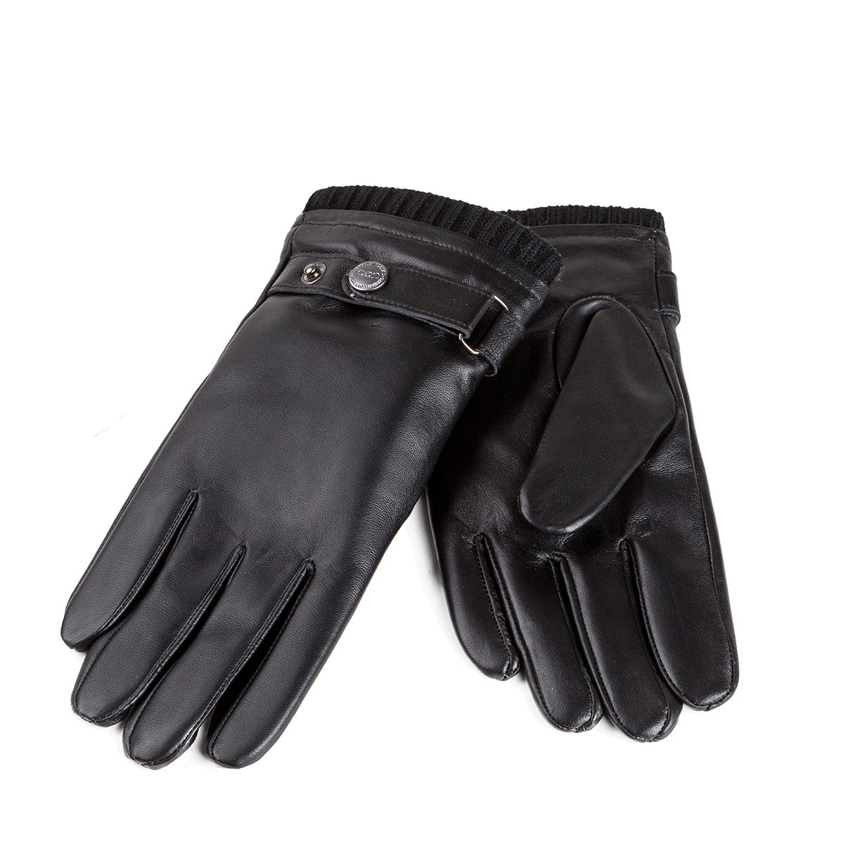 Ugg Mens Silver Stud Tab Glove (Touch Screen) - Black