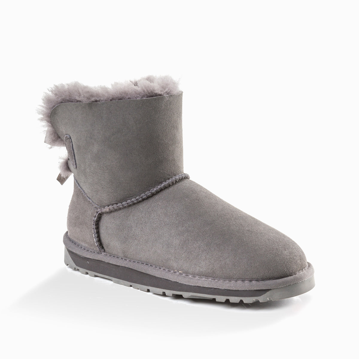 Ugg Classic Mini Bailey Bow Boots (Water Resistant) - Grey