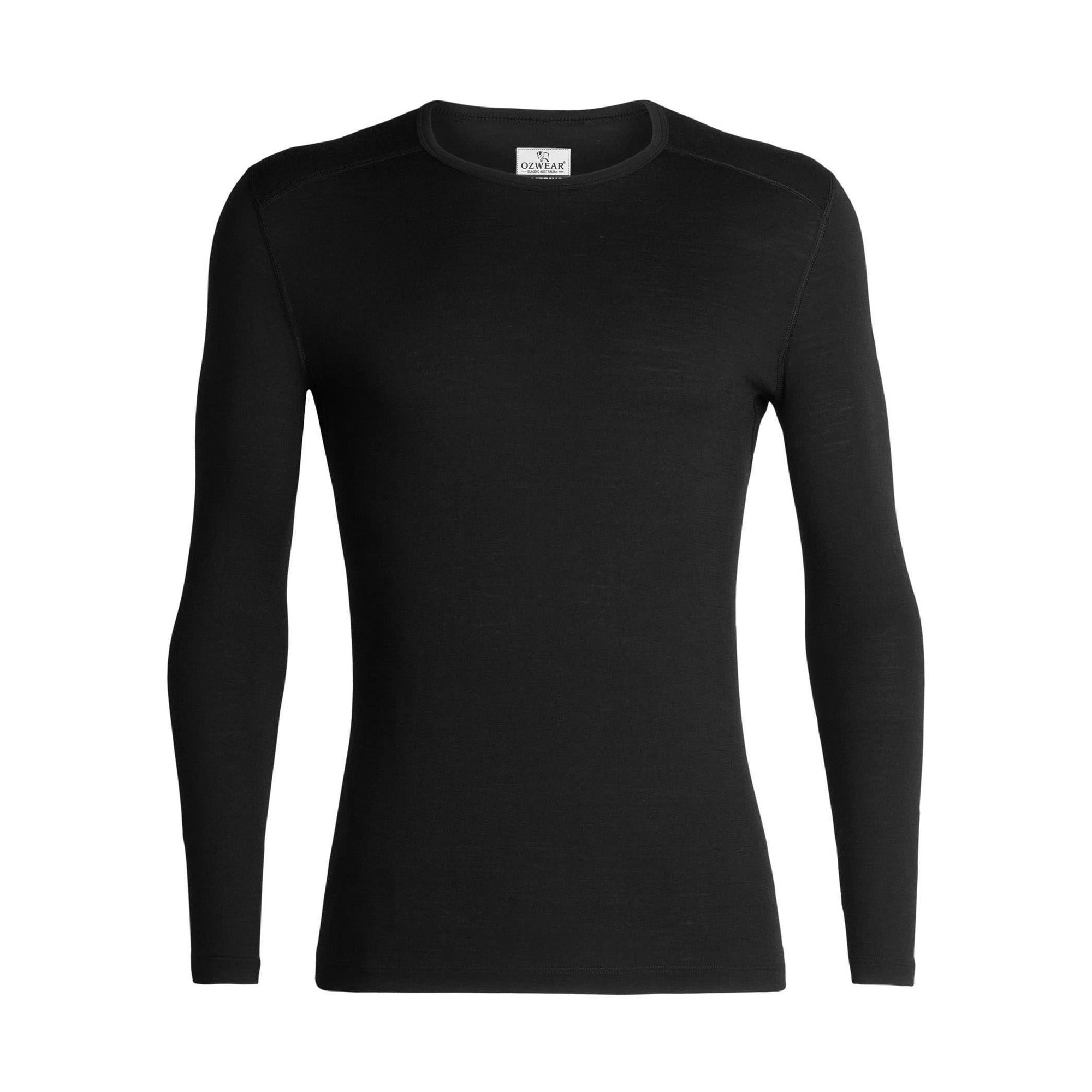 Men's 260 100% Merino Wool Long Sleeve Crew - Black