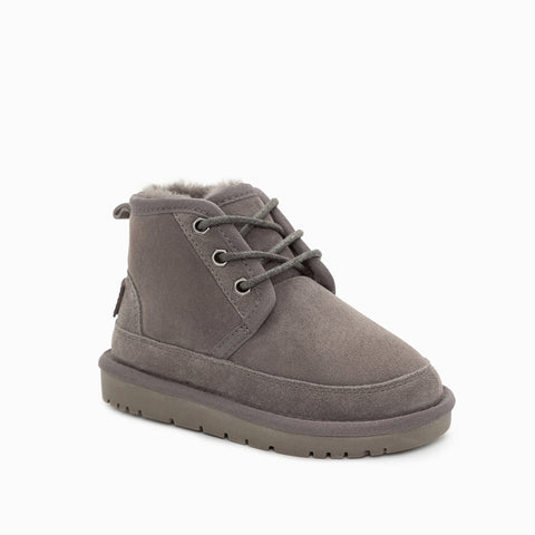 Ugg Kinsley Kids Lace Boots (Water Resistant) - Grey