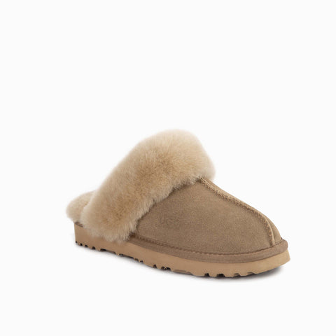 Ugg Slippers Premium Australia Sheepskin Unisex Scuffete Suede - Olive