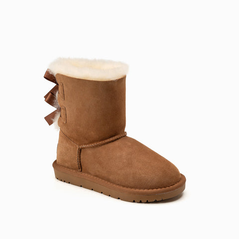 Ugg Kids 2 Ribbon Boots (Water Resistant) - Chestnut