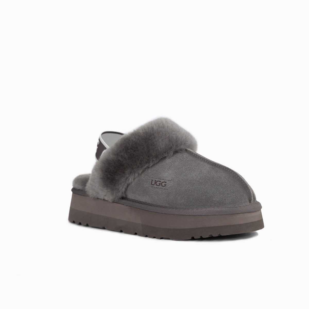 Ugg Platform Slipper (Elastic Backstrap) - Grey