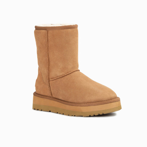 Ugg Classic Platform Short Boots (Water Resistant) - Chestnut