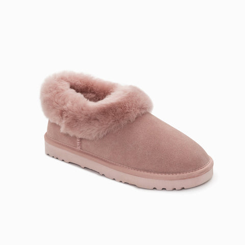 Ugg Slippers Avery Unisex Premium Sheepskin Slippers Suede - Dustypink