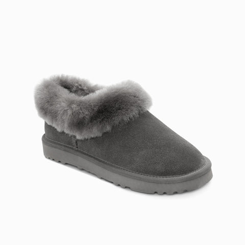 Ugg Slippers Avery Unisex Premium Sheepskin Slippers Suede - Grey