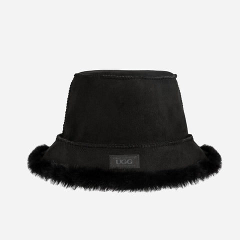 Ugg Sheepskin Reversible Bucket Hat Black