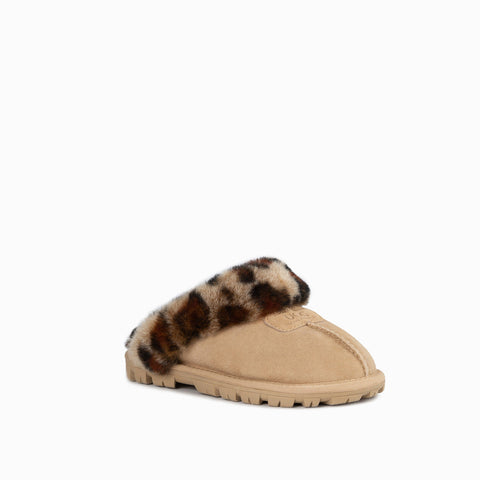 Ugg Kids Coquette Slipper (Leopard Print)(Water Resistant) - Sand