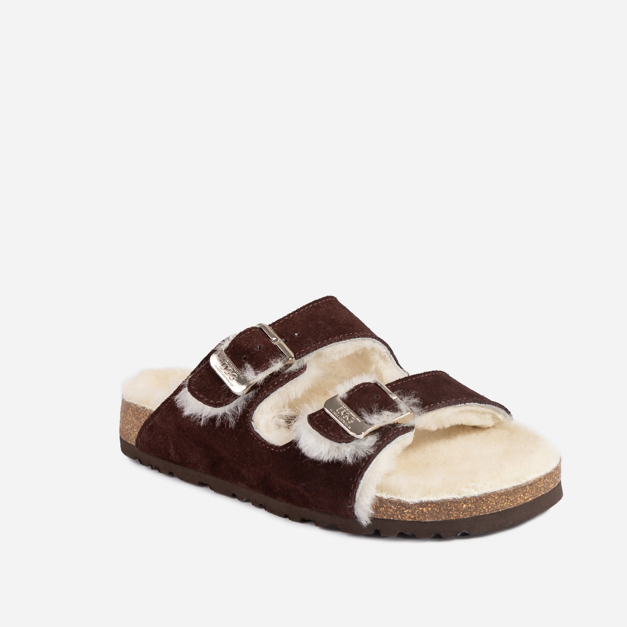 Ugg Aussie Shearling Buckled Sandals - Chocolate