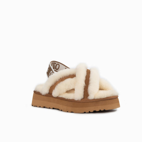 Ugg Adele Platform Slipper(Elastic Backstrap) (Water Resistant) - Chestnut
