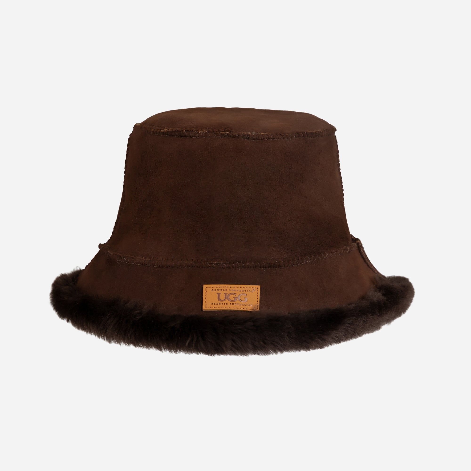 Ugg Sheepskin Reversible Bucket Hat Chocolate