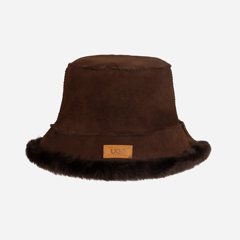 Ugg Sheepskin Reversible Bucket Hat Chocolate