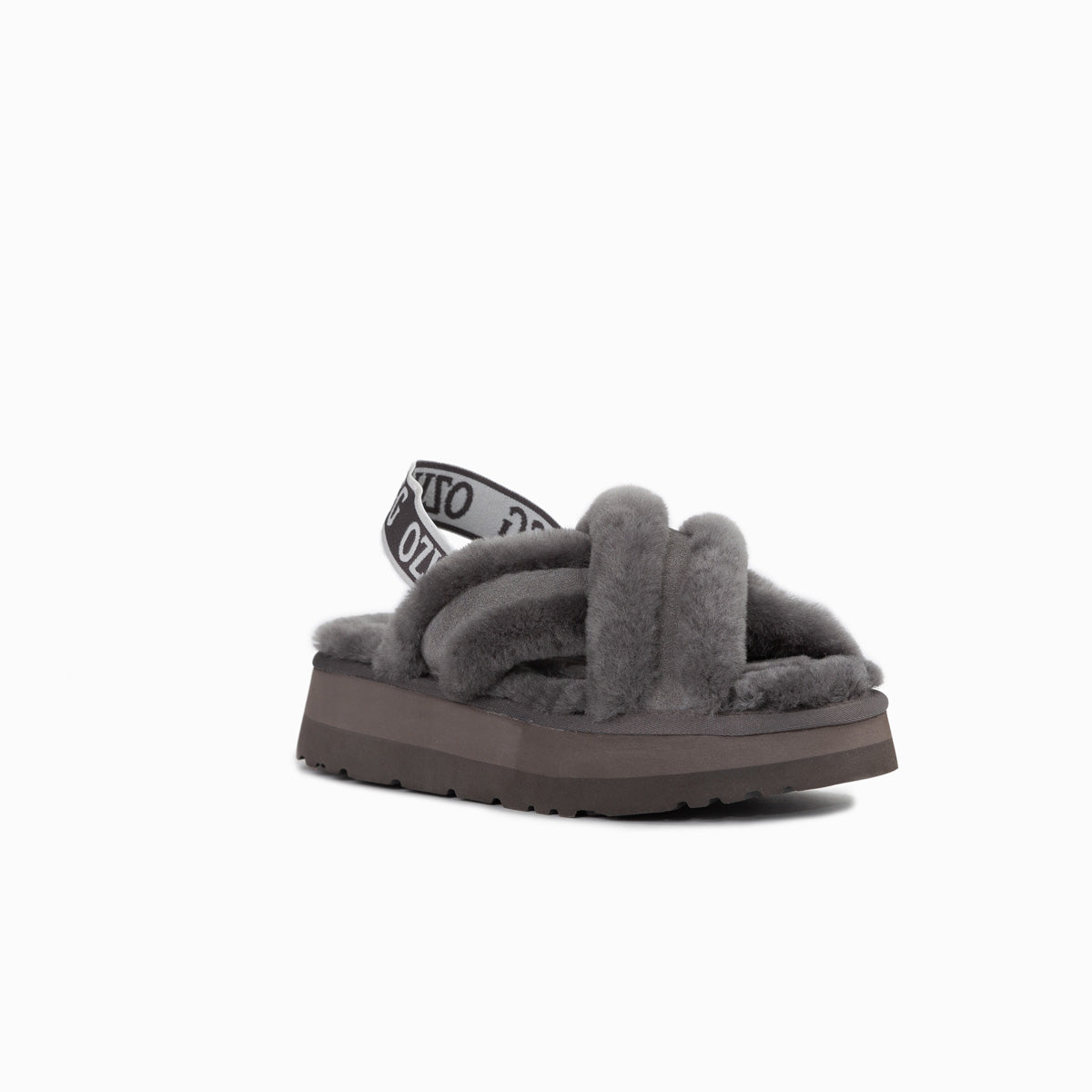 Ugg Adele Platform Slipper(Elastic Backstrap) (Water Resistant) - Grey