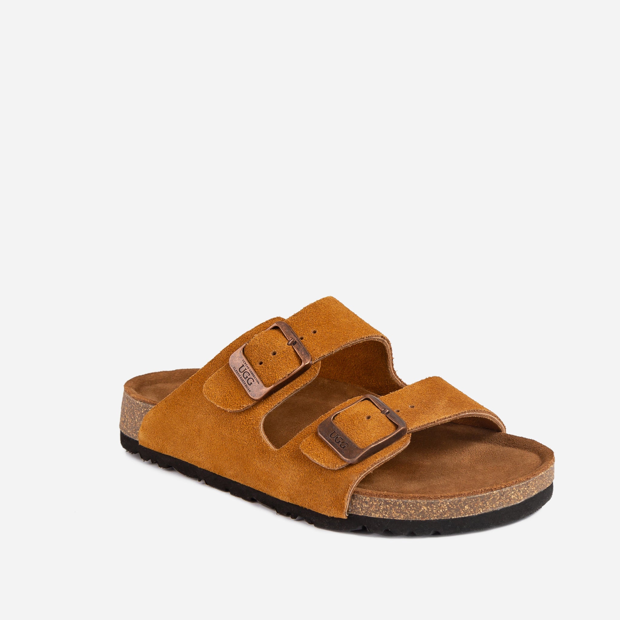 Ozugg Aussie Victoria Suede Leather Unisex Slipper - Chestnut