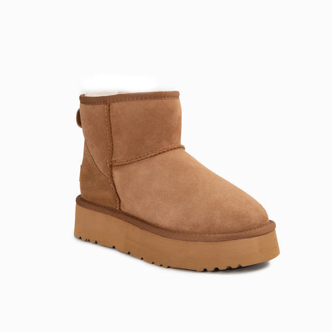 Ugg Classic Platform Mini Boots (Water Resistant) - Chestnut