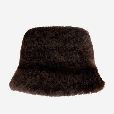 Ugg Sheepskin Reversible Bucket Hat Chocolate