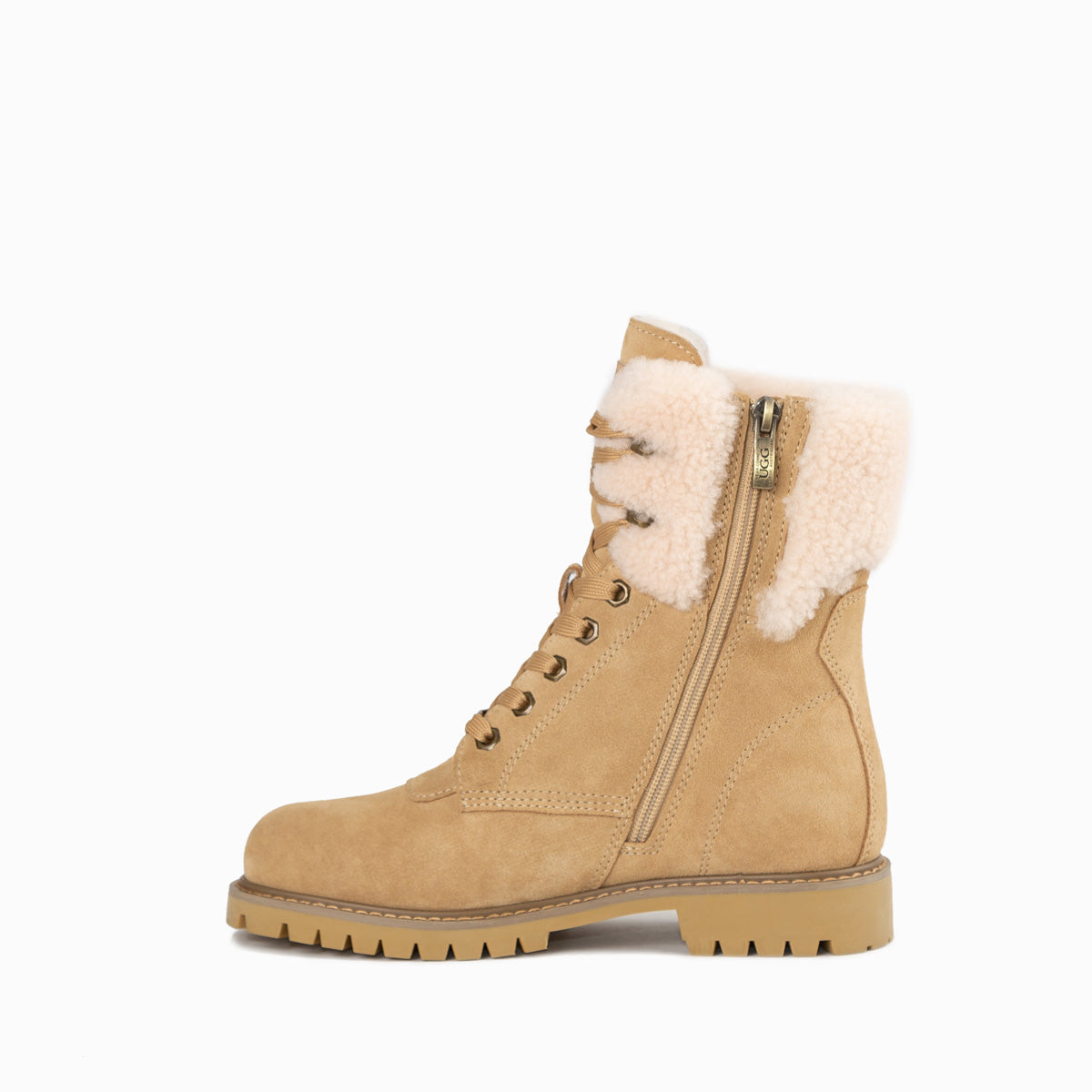 Ugg Liliana Shearling Zip Boots - Almond
